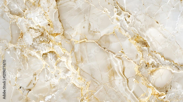 Fototapeta Luxury white gold marble texture background design, generative ai