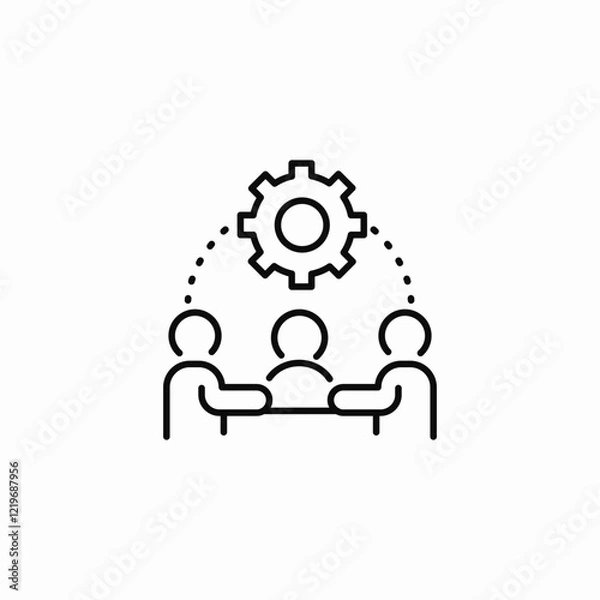 Obraz engineering team meeting icon sign vector