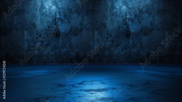 Fototapeta Dark Blue Room with a Gradient Abstract Background, Creating a Bold and Modern Visual Atmosphere
