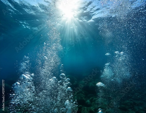 Obraz sunlight bubbles under the sea