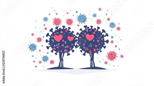 Fototapeta Social Distancing COVID-19 Prevention Concept Image