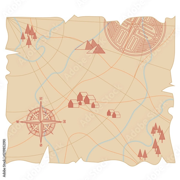 Obraz Design Elements for the Treasure Map and Treasure Hunts of the Age of Sailing
