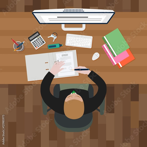 Obraz Working on computer vector