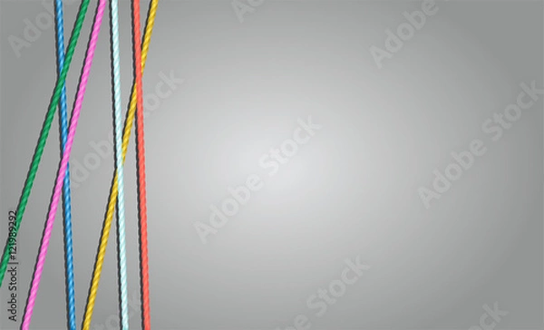 Obraz Colored cottone thread background, vector illustration with copy space