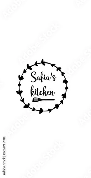 Obraz Personalized Kitchen SVG Design – Custom Name Artwork for Aprons, Signs, Mugs, and Gifts