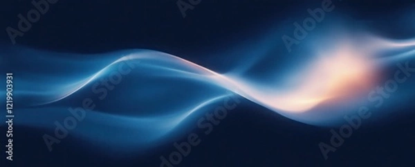 Fototapeta Dark Blue Abstract Gradient Background with Ethereal Light and Smooth Flowing Texture