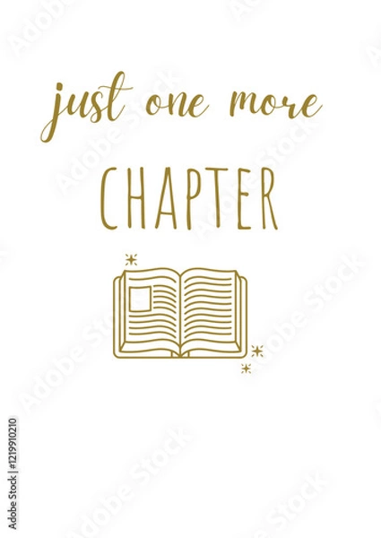 Obraz Just One More Chapter SVG Design – Whimsical and Book-Lover Artwork for T-Shirts, Tote Bags, Mugs, and Gifts
