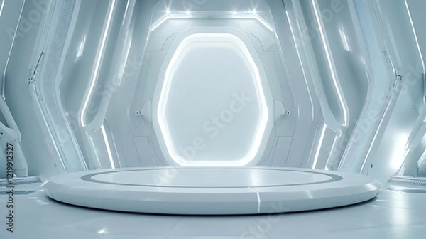 Fototapeta futuristic mech style podium for technology product display