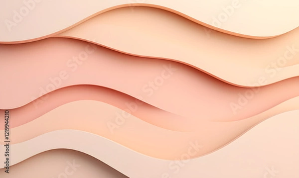 Fototapeta Flowing waves of soft textures minimalist design digital artwork contemporary space close-up aesthetic harmony