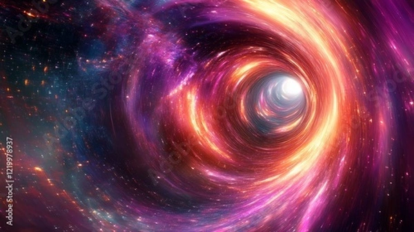 Obraz Colorful cosmic vortex with swirling patterns of light and energy in deep space