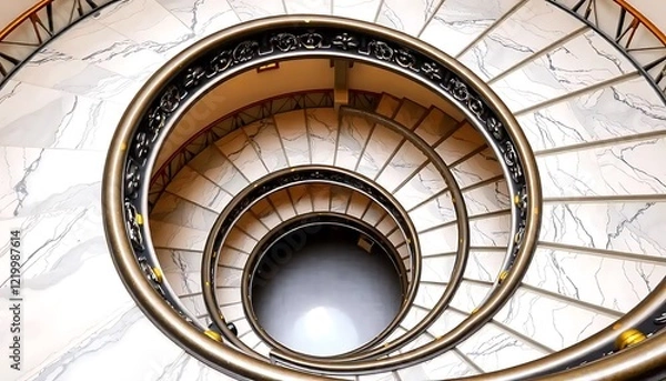 Obraz Elegant Marble Spiral Staircase Interior Design