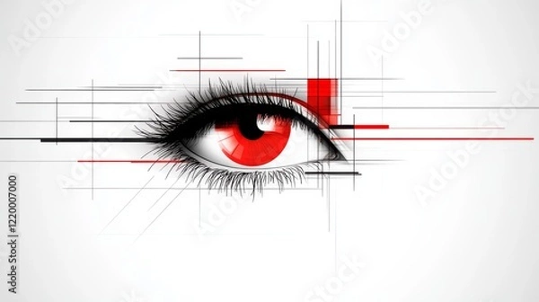 Fototapeta Abstract Red Eye Digital Art Graphic Design (1)