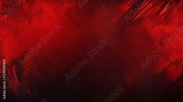 Fototapeta Abstract Red Haze, Dynamic Brushstrokes, Dark Background