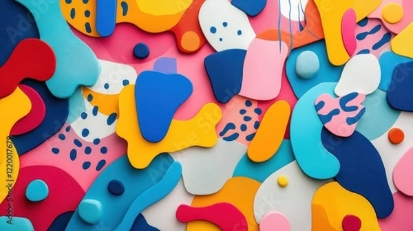 Fototapeta Abstract Colorful Shapes Design with Vivid Hues