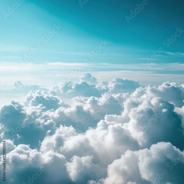 Fototapeta Vast Cloudscape Under Boundless Blue Skies Serene and Peaceful Heavenly Scene