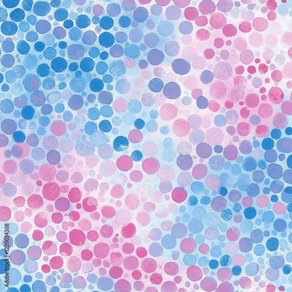 Fototapeta Vibrant Polka Dot Watercolor Gradient Splash Mosaic Abstract Background