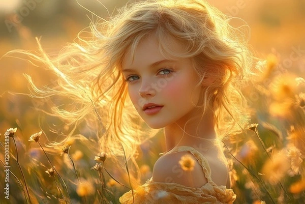 Obraz Joyful Summer Day Outdoors: Two Friends Sharing Laughter and Playfulness in the Sunshine on Grassy Field