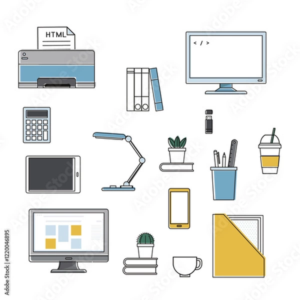 Obraz dekstop set concept illustration vector