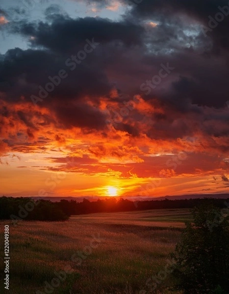 Obraz 夏の夕焼けと茜色の空