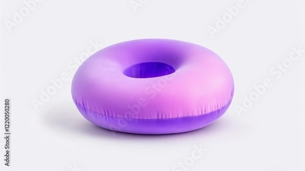 Fototapeta Inflatable neck pillow on white background. Generative AI