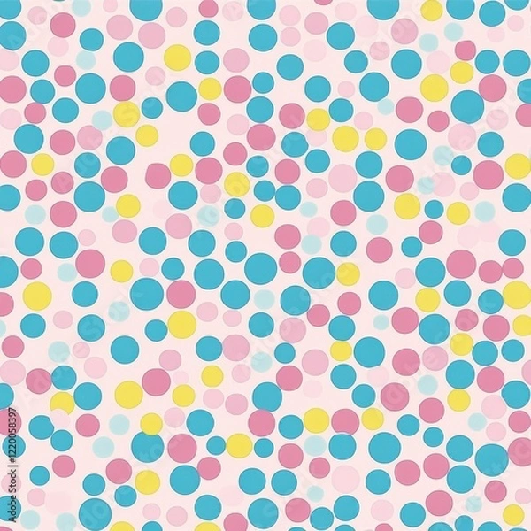 Fototapeta Colorful Abstract Polka Dot Background with Playful Pastel Circles and Spots