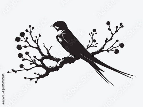 Fototapeta Swift Bird Silhouette Vector Illustration