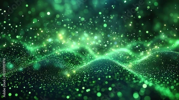 Obraz Digital Transformation and Connection in Abstract Light Patterns with Bokeh Effect for Electronic Networking