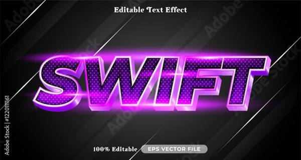 Fototapeta Swift editable text effect vibrant modern color shiny. Text style effect. Editable fonts vector files