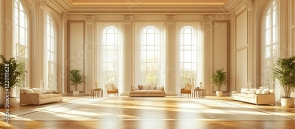 Obraz Elegant Sunlit Grand Hall Interior Design
