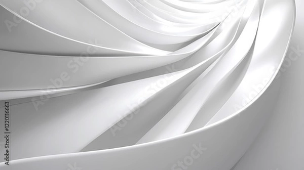Fototapeta Abstract White Curving Architectural Design
