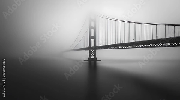 Fototapeta Golden Gate Bridge in Fog: A Monochromatic Masterpiece