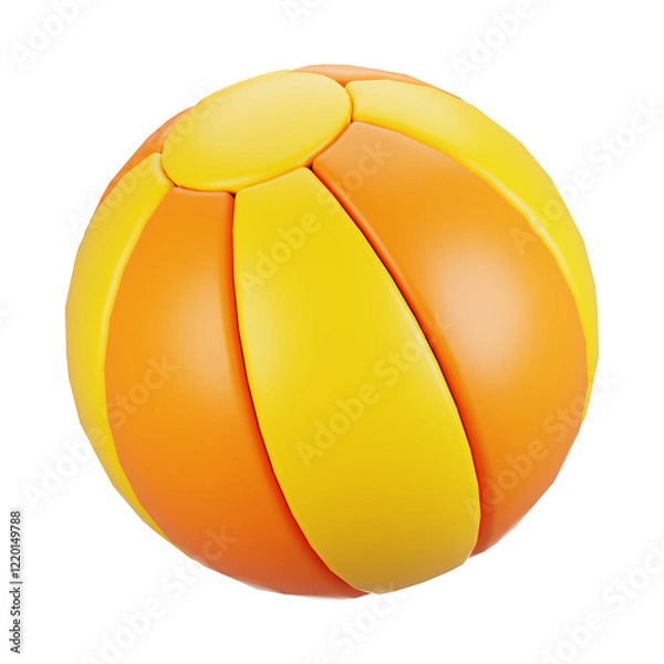 Fototapeta 3d rendering summer season icon concept. 3d render beach ball icon