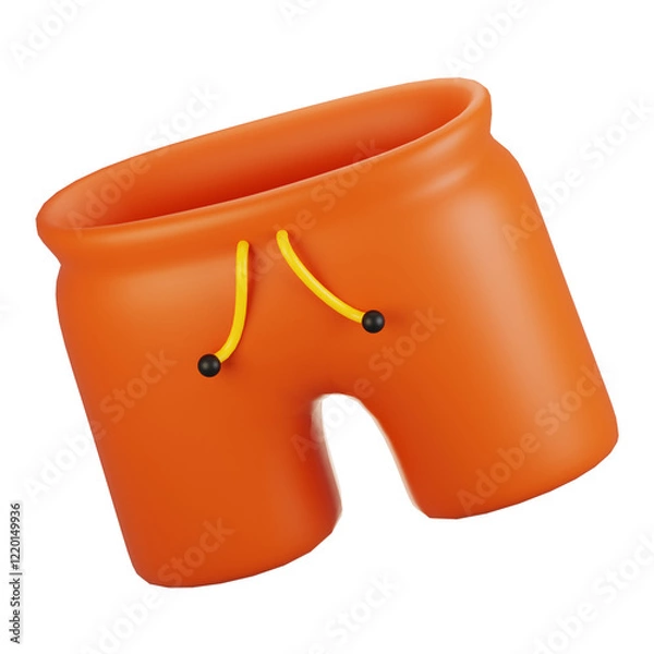 Fototapeta 3d rendering summer season icon concept. 3d render shorts icon