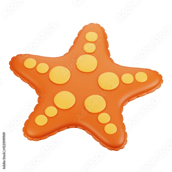 Fototapeta 3d rendering summer season icon concept. 3d render starfish icon
