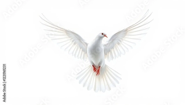 Fototapeta A Majestic White Dove in Flight, Symbolizing Peace