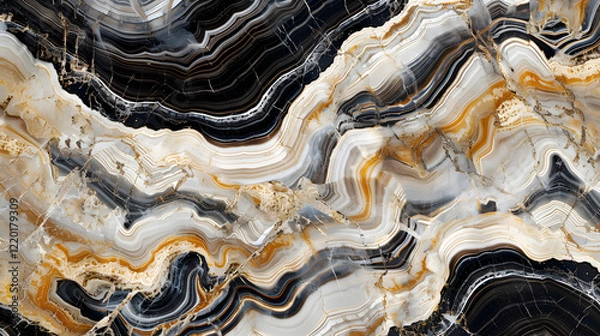 Fototapeta Polished onyx marble texture background, generative ai