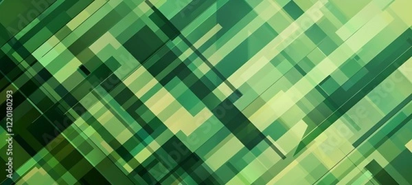 Fototapeta Creative Abstract Crystalline Gradient Green Shapes in Geometric Background – High-Quality Banner and Professional Backdrop Design
