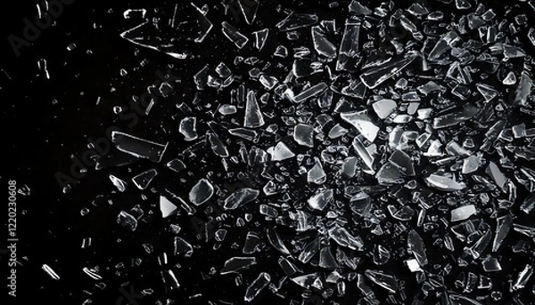 Fototapeta 無数の破片　闇を彩るガラスの軌跡