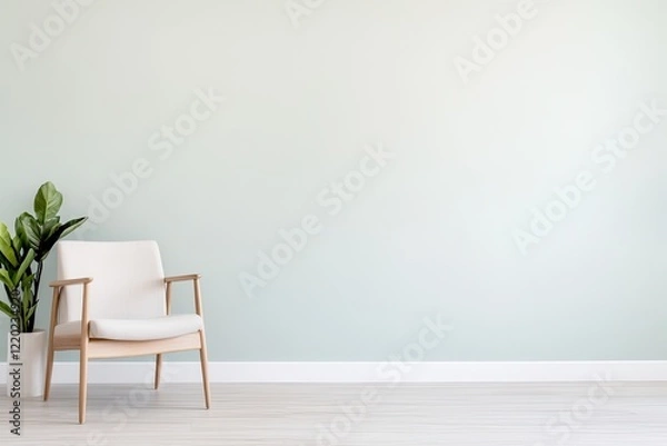 Fototapeta empty modern therapy office with soft color palette and comfortable seating