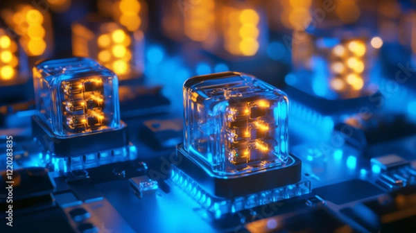 Fototapeta Futuristic Microchip City