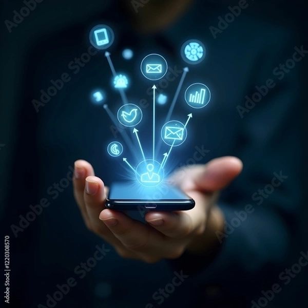 Obraz Interactive Holographic Interface from a Mobile Phone