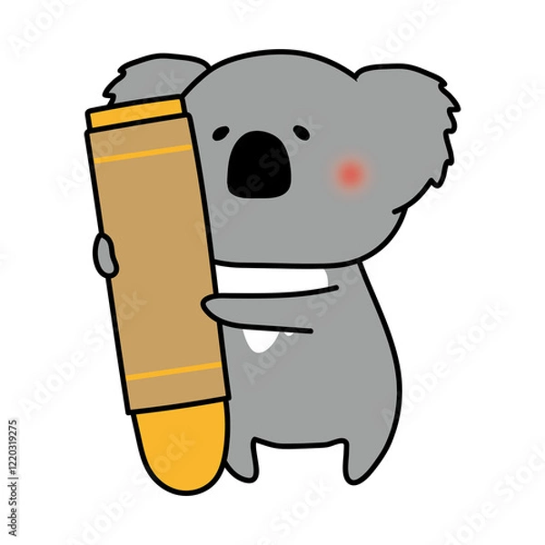 Obraz 大きなクレヨンを持ったコアラ