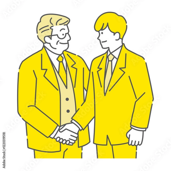 Fototapeta ビジネススーツの男性二人が握手を交わす