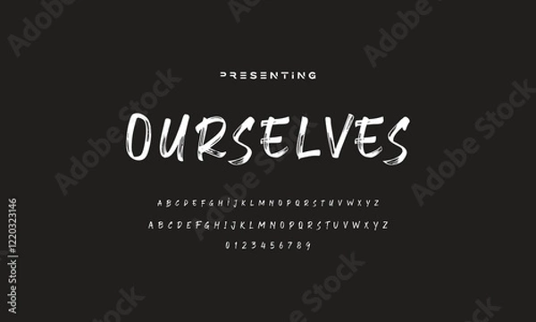 Obraz Stylish painted by a brush uppercase vector letters