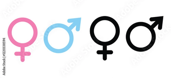 Obraz Gender symbols representing male and female signs in a colorful and modern style