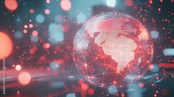 Fototapeta Global Business Structure of Network: Economic and Technological Growth