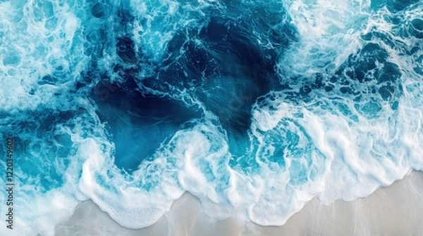 Fototapeta Crystal-clear swimming pool water with detailed wave patterns, perfect for design or decor inspiration