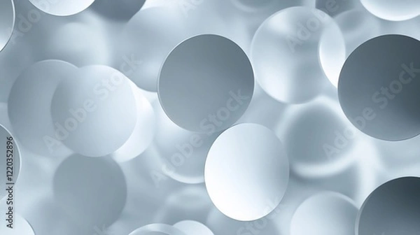 Obraz Abstract geometric pattern of overlapping light gray circles creating a modern background