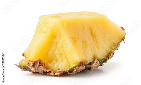 Fototapeta Fresh pineapple slice on a white background