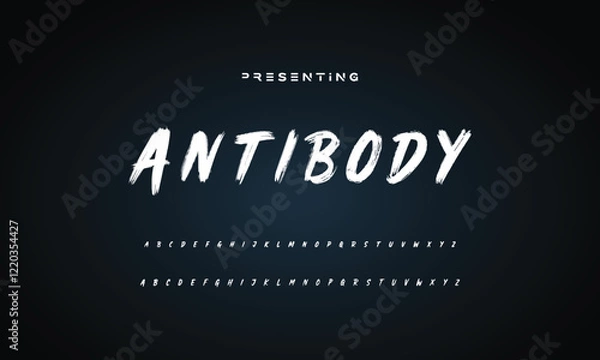 Fototapeta Stylish painted by a brush uppercase vector letters